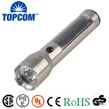 USB Rechargeable Solar Power LED Light Aluminum Flashlight